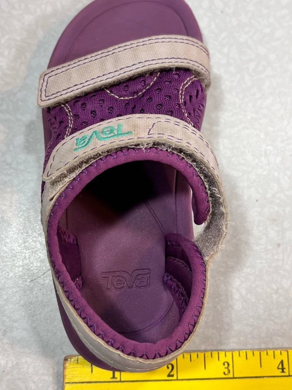 Teva Kids Purple and Cream Sport Sandals with Teal Accent